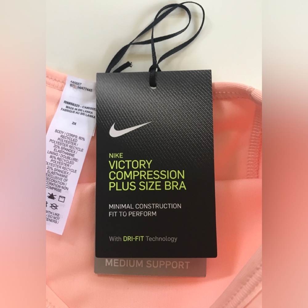NWT! Nike Women's Plus Size Victory Compression Sports Bra Dri-FIT Size: 2X - Picture 8 of 13